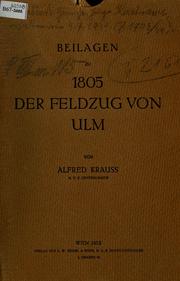 1805 [i.e. Achtzehnhundertundfünf] der Feldzug von Ulm by Alfred Krauss