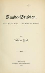 Cover of: Raabe-Studien by Wilhelm Fehse