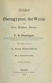 Bilder aus Oberägypten, der Wüste und dem Rothen Meere by C. B. Klunzinger