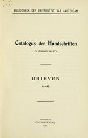 Cover of: Catalogus der handschriften ...