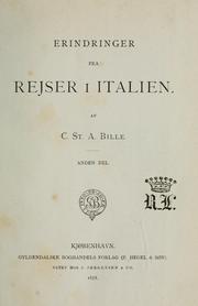 Cover of: Erindringer fra rejser i Italien: Af C.St.A. Bille