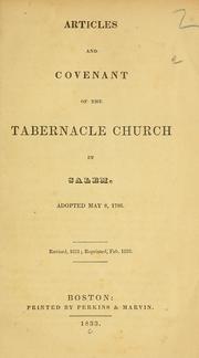 Cover of: Articles and covenant of the Tabernacle Church in Salem by Tabernacle Church (Salem, Mass.)