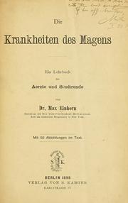 Cover of: Die Krankheiten des Magens: ein Lehrbuch für Aerzte und Studirende