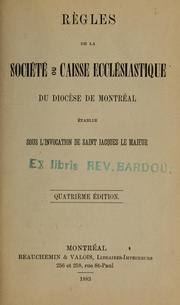 Règles de la Société by Société ecclésiastique du Diocèse de Montréal