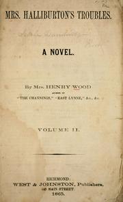 Cover of: Mrs. Halliburton's troubles: a novel