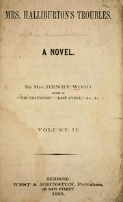 Cover of: Mrs. Halliburton's troubles: a novel
