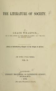 Cover of: The literature of society