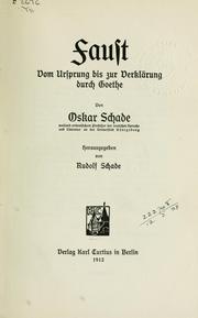 Cover of: Faust vom Ursprung bis zur Verklärung durch Goethe