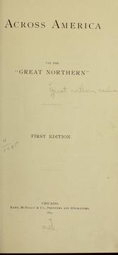 Cover of: Across America via the "Great northern." by Great Northern Railway Company (U.S.)