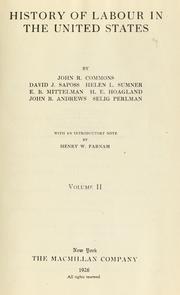 Cover of: History of labour in the United States