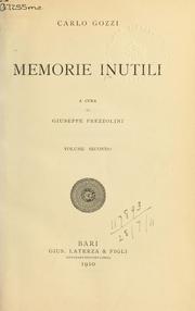 Cover of: Memorie inutili