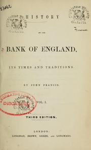 Cover of: History of the Bank of England