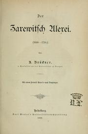 Cover of: Der Zarewitsch Alexei: (1690-1718)