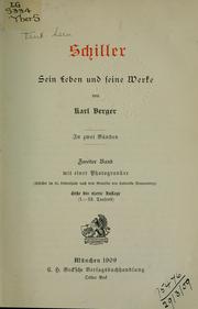 Cover of: Schiller: sein Leben und seine Werke