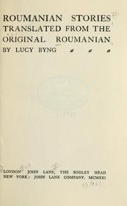 Cover of: Roumanian stories | Lucy Margaret (Greenly) Schomberg Byng