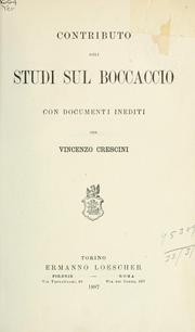 Cover of: Contributo agli studi sul Boccaccio