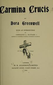 Cover of: Carmina crucis by Dora Greenwell