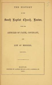 The history of the South Baptist Church, Boston by South Baptist Church (Boston, Mass.)