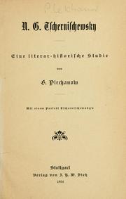 Cover of: N.G. Tschernischewsky, eine literar-historische Studie