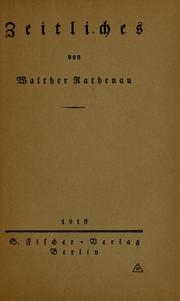 Cover of: Zeitliches