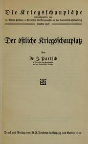 Cover of: Der östliche Kriegsschauplatz: Von J. Partsch