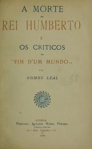 Cover of: A morte do rei Humberto e os criticos do "Fim d'um mundo"