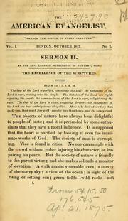 Cover of: The excellence of the Scriptures: sermon II