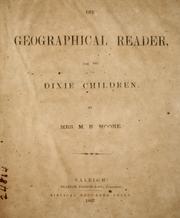 Cover of: The geographical reader for the Dixie children