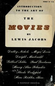 Cover of: Introduction to the art of the movies by Lewis Jacobs
