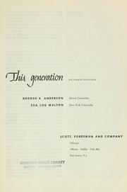 Cover of: This generation