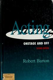 Cover of: Acting by Barton, Robert