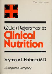 Quick reference to clinical nutrition