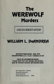 Cover of: The werewolf murders by William L. DeAndrea