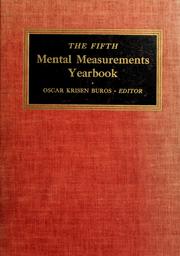 Cover of: The fifth mental measurements yearbook by Oscar Krisen Buros