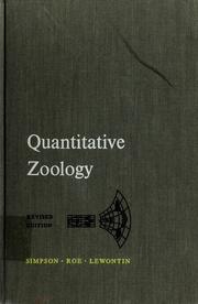 Cover of: Quantitative zoology by George Gaylord Simpson