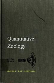 Cover of: Quantitative zoology