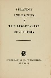 Cover of: Strategy and tactics of the proletarian revolution. by 