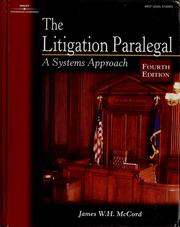 Cover of: The litigation paralegal: a systems approach