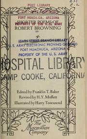 Cover of: The shorter poems of Robert Browning by Robert Browning