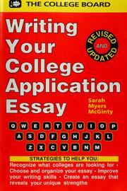 Cover of: Writing your college application essay