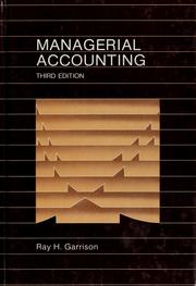 Cover of: Managerial accounting: concepts for planning, control, decision making