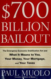 Cover of: $700 billion bailout by Paul Muolo