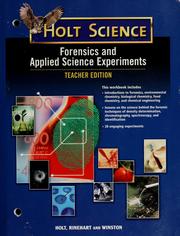 Cover of: Forensics and applied science experiments | Holt Rinehart and Winston