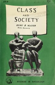 Cover of: Class and society.