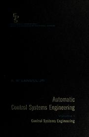 Cover of: Automatic control systems engineering