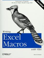 Cover of: Writing Excel macros with VBA by Steven Roman