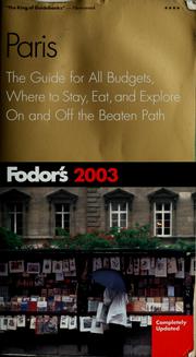Cover of: Fodor's 2003: Paris