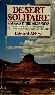 Cover of: Desert solitaire by Edward Abbey
