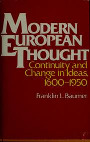 Cover of: Modern European thought: continuity and change in ideas, 1600-1950