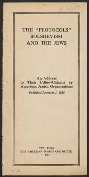 Cover of: The "Protocols", Bolshevism and the Jews by American Jewish Committee